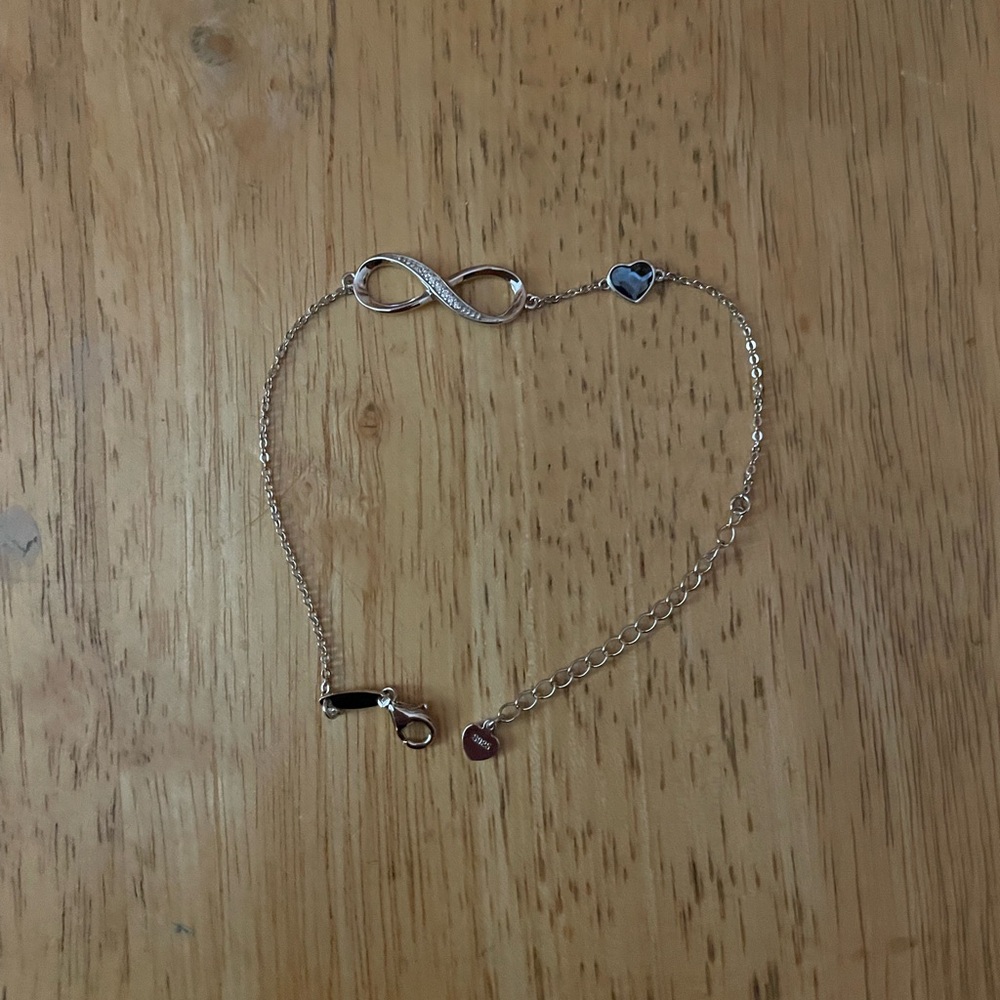 Infinity & Heart Silver-Tone Bracelet
